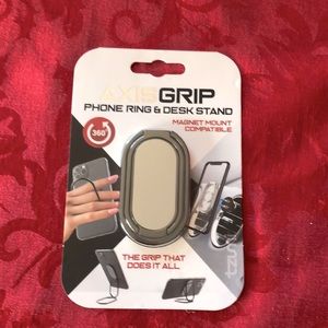 ☀️ 3/$10 AXISGrip black chrome cell phone ring and desk stand (see description)